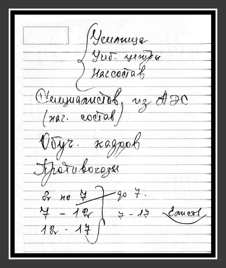 
Из рабочих записей Владимира Максимчука в ГУПО МВД СССР, 29 апреля 1986 года
